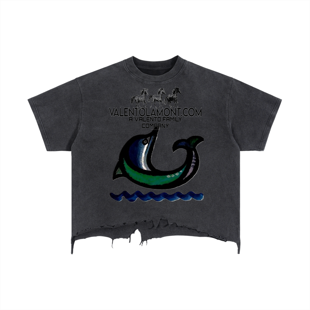 Vintage Wash Boxy Distressed Hem T-Shirt