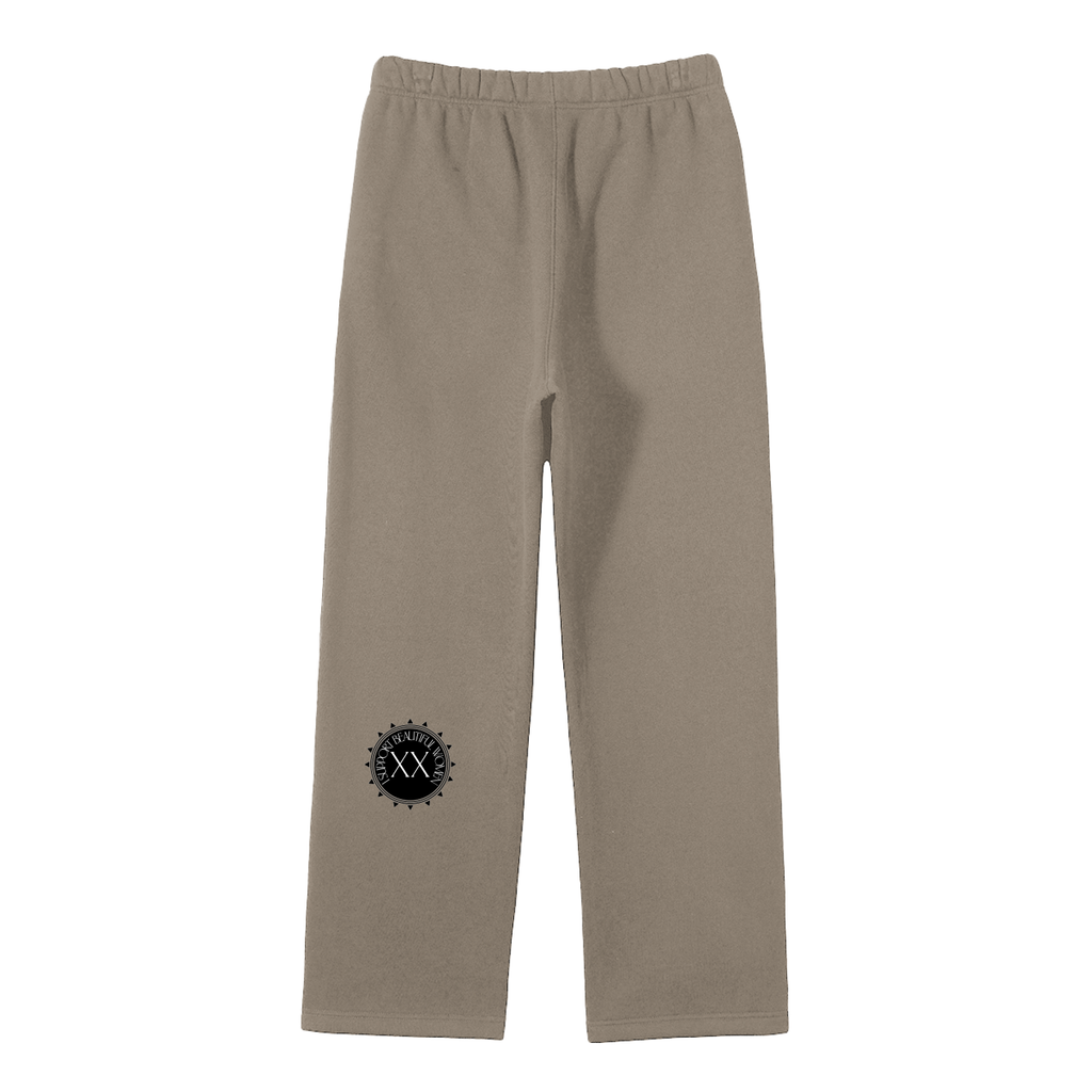 Unisex Solid Color Fleece Straight Leg Pants