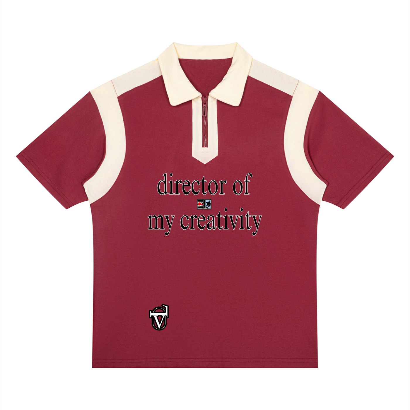 Unisex Color Block Quarter Zip Polo Shirt