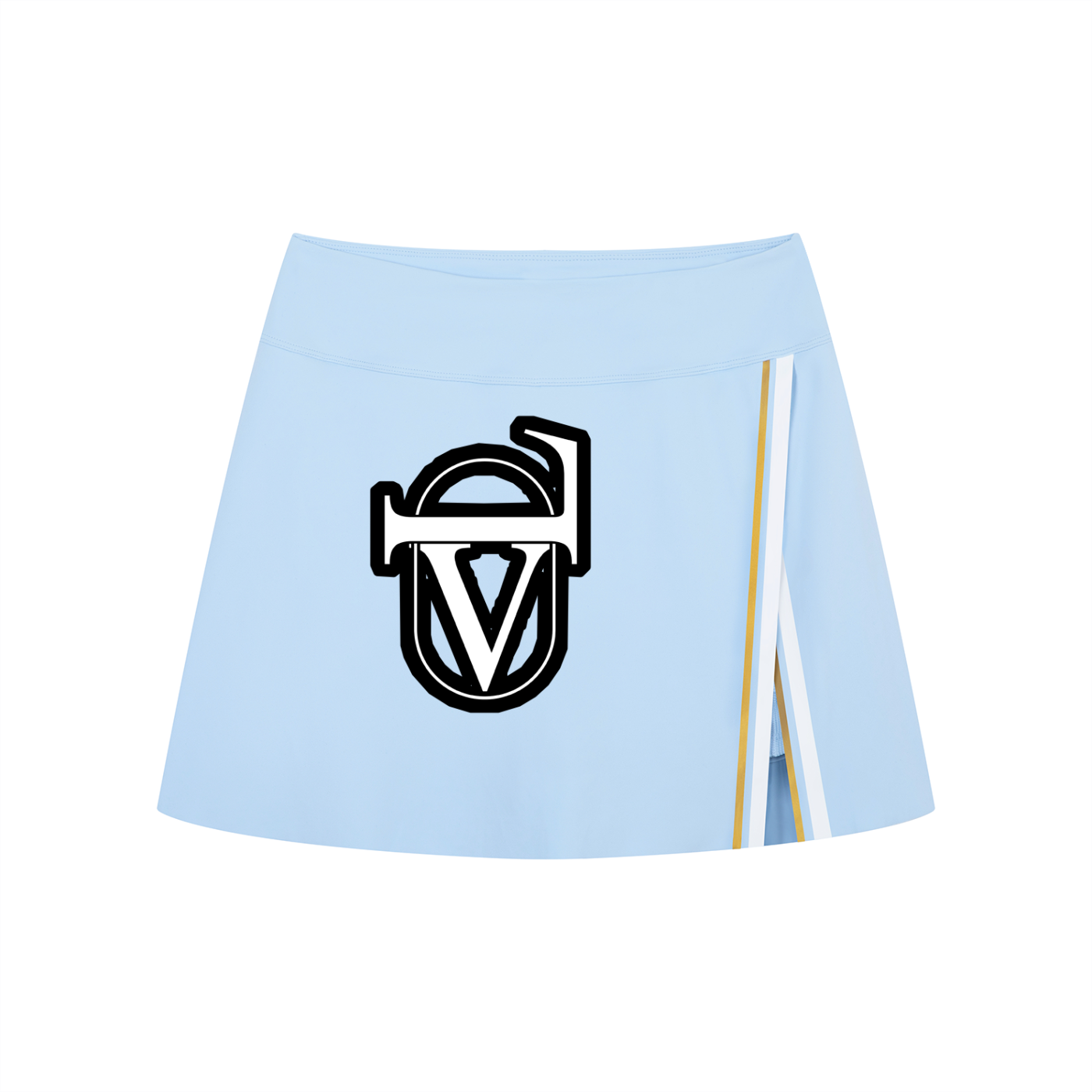 Women's A-Line Contrast Panel Slit Skirt