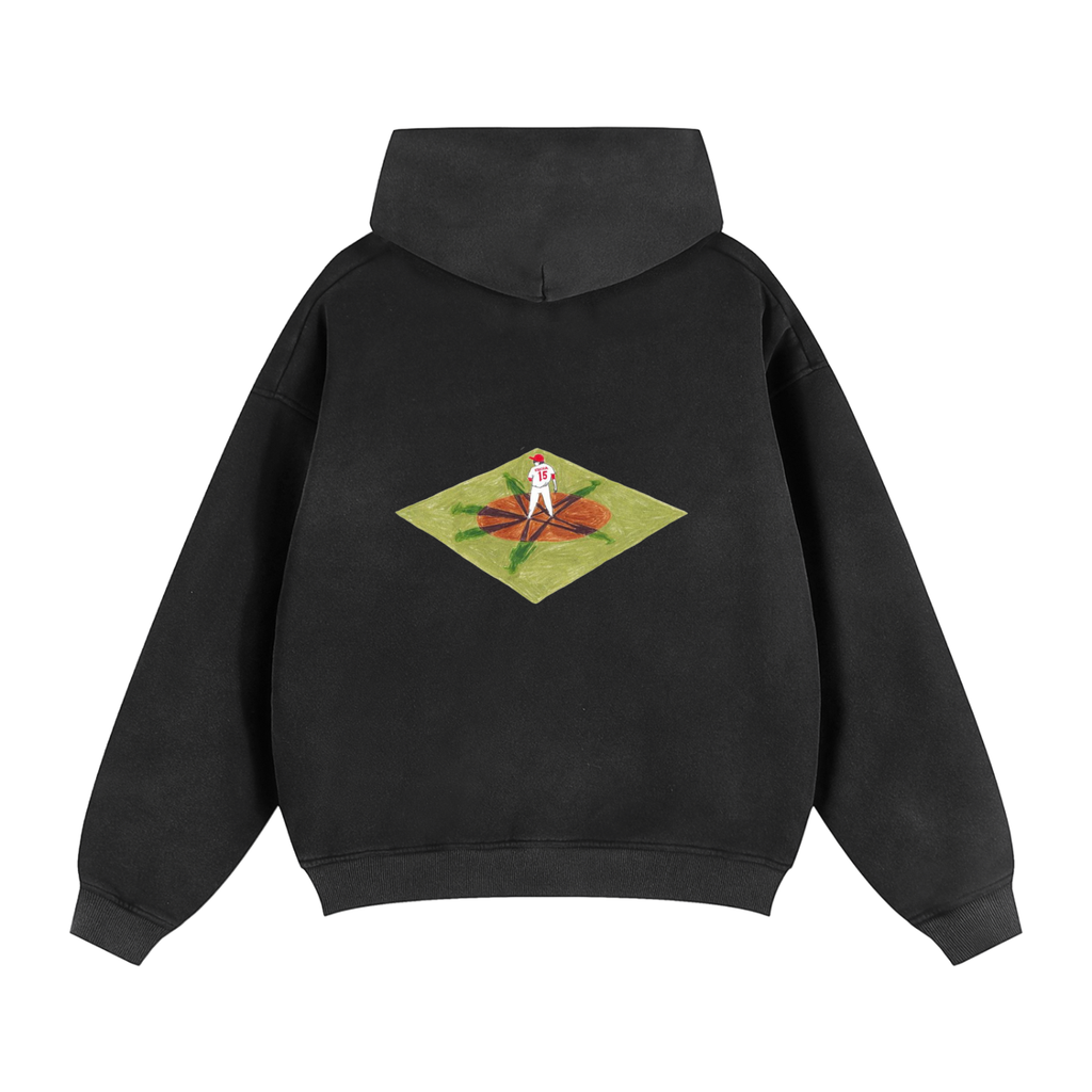 Sunfade Two-way Zipper Boxy Fleece Hoodie