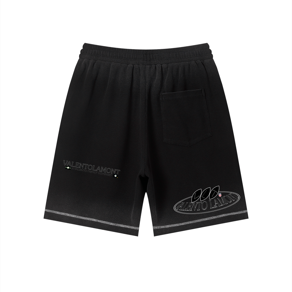 Unisex Sunfade Waffle Raw Hem Shorts