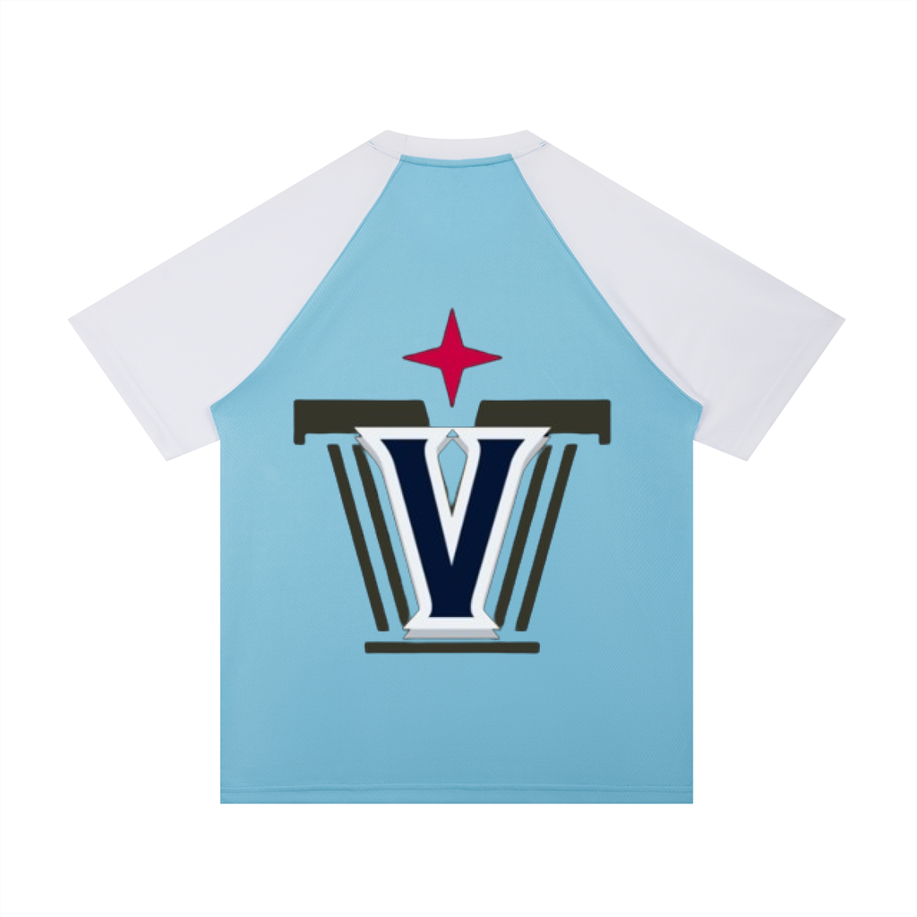 Contrast Raglan Sleeve Mesh T-Shirt