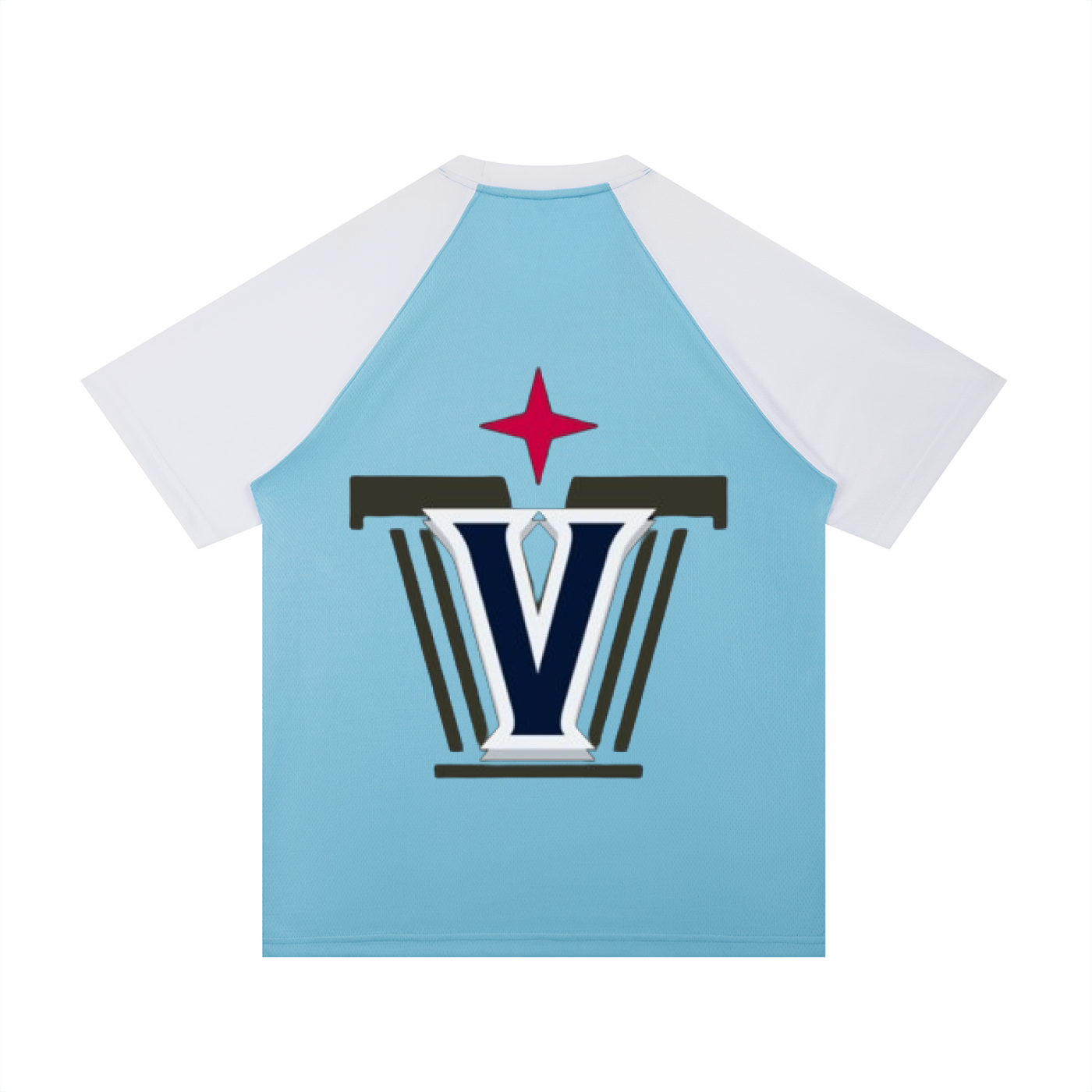 Contrast Raglan Sleeve Mesh T-Shirt