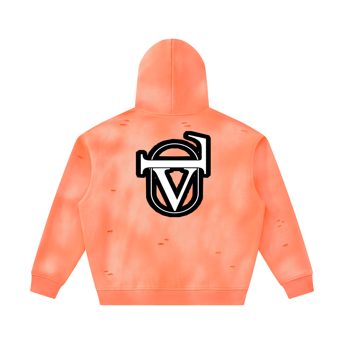 Unisex Sunfade Frayed Fleece Hoodie