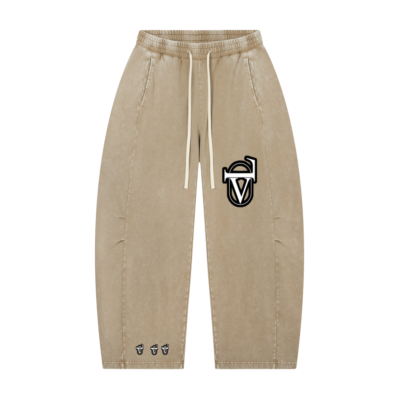 Unisex Mineral Wash Barrel Leg Pants