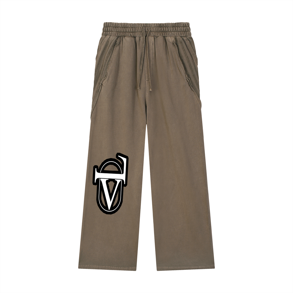 Snow Washed Tape Raw Edge Sweatpants
