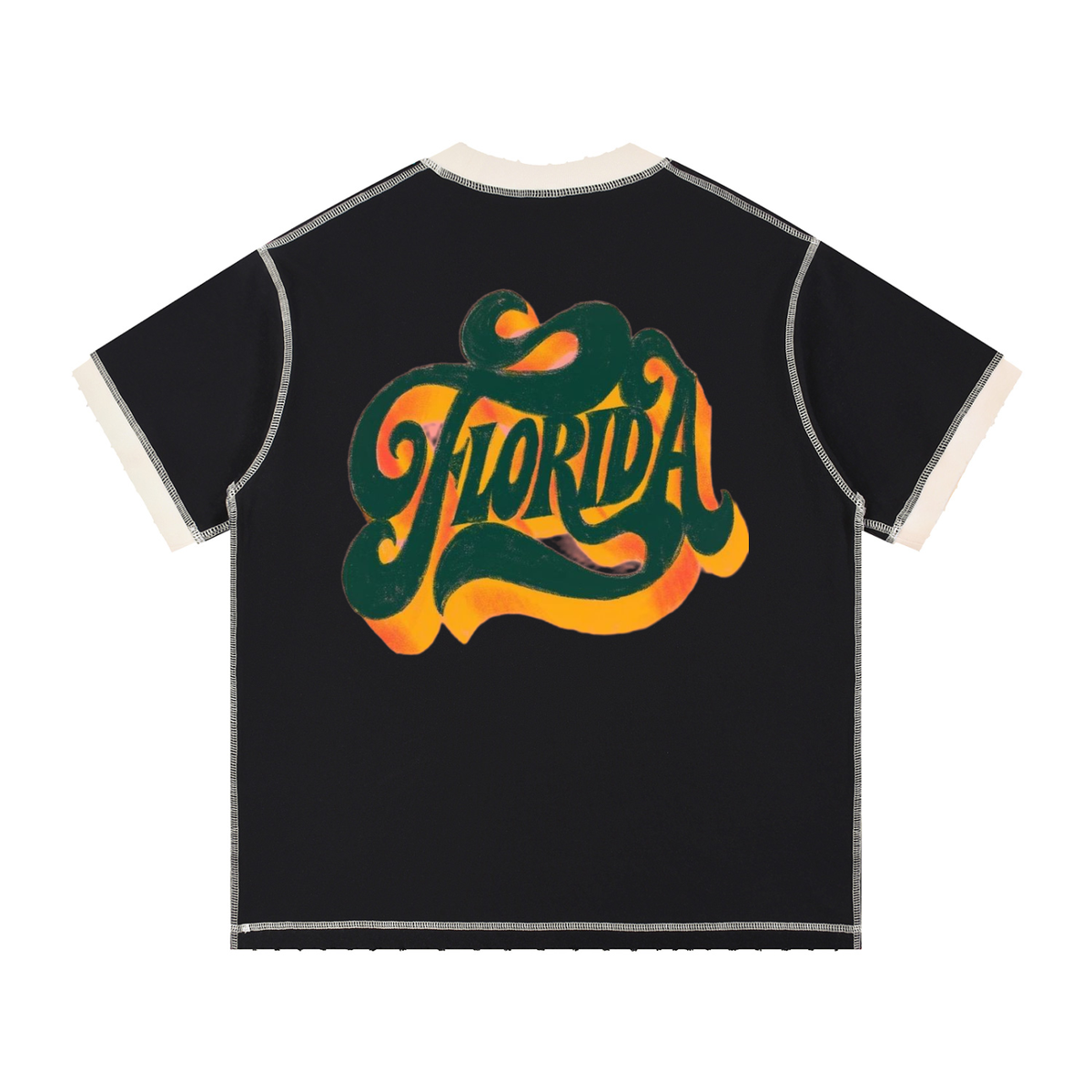 V FLORIDA Contrast-Stitched Ringer T-Shirt