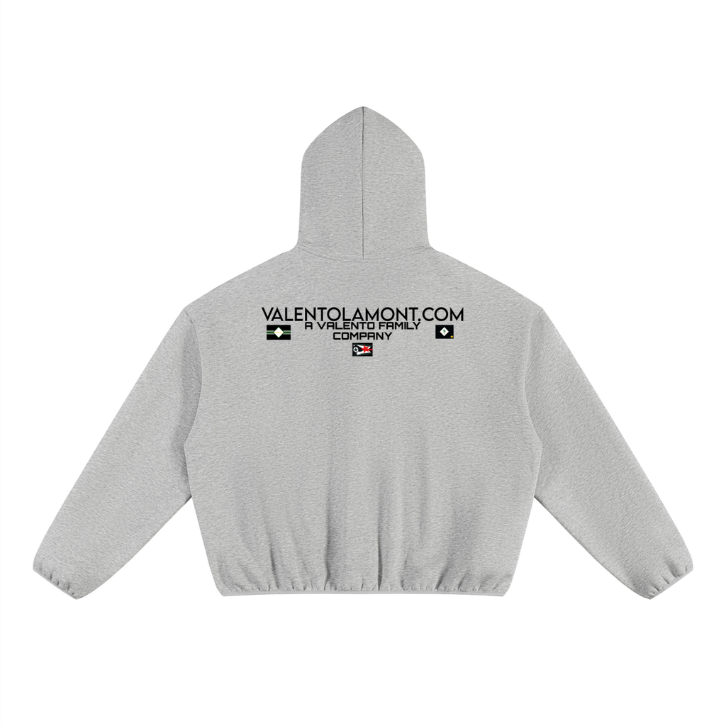 V Boxy Piping Fleece Hoodie