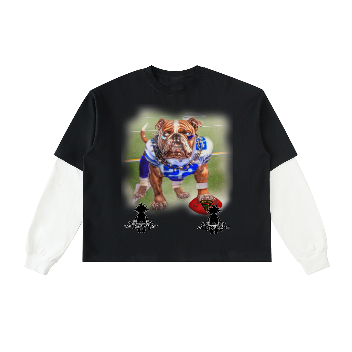 Layered Contrast Sleeve Cotton T-Shirt