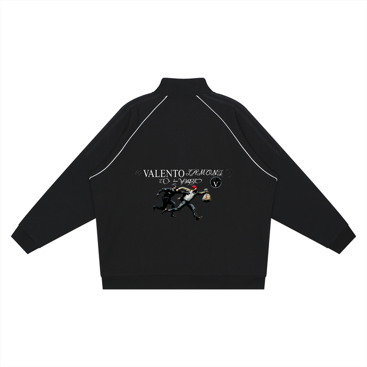 Reflection Striped Raglan Sleeve  Jacket