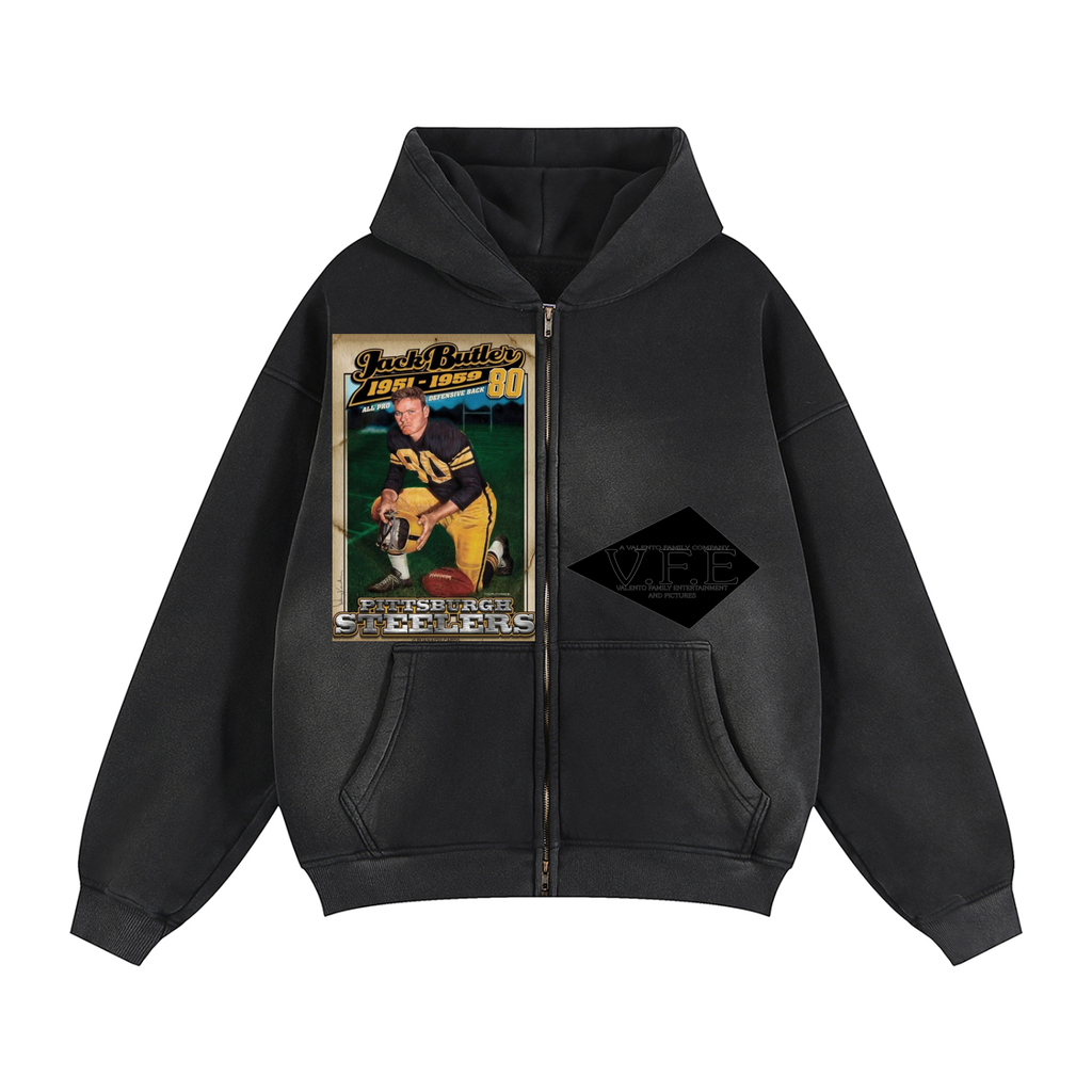 Sunfade Two-way Zipper Boxy Fleece Hoodie