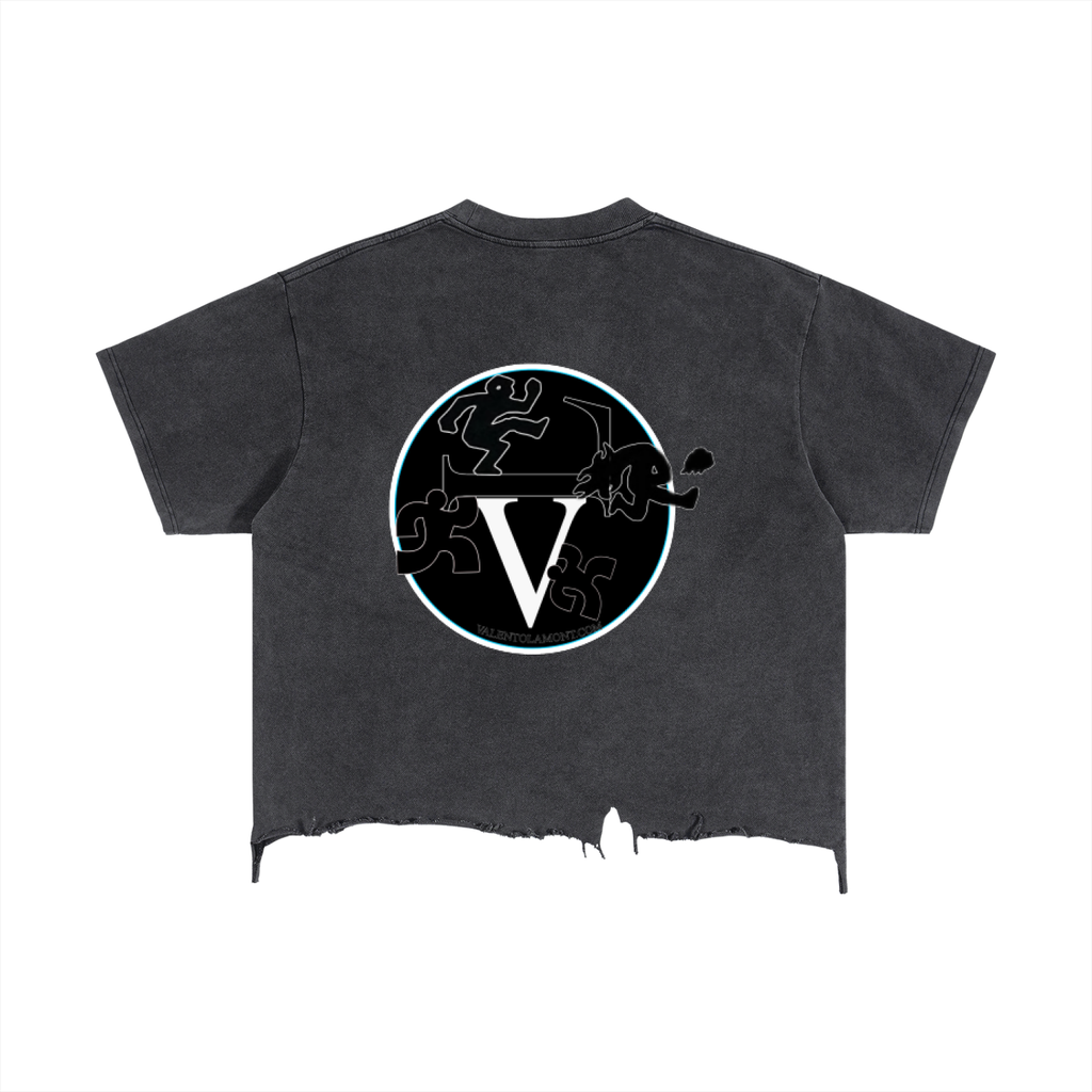 Vintage Wash Boxy Distressed Hem T-Shirt