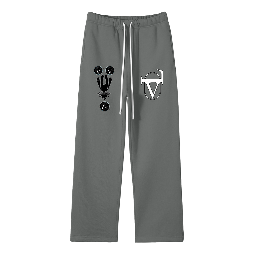 Streetwear Unisex Solid Color Fleece Straight Leg Pants