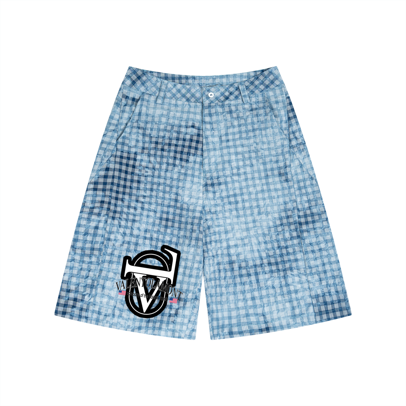Unisex Vintage Wash Plaid Shorts