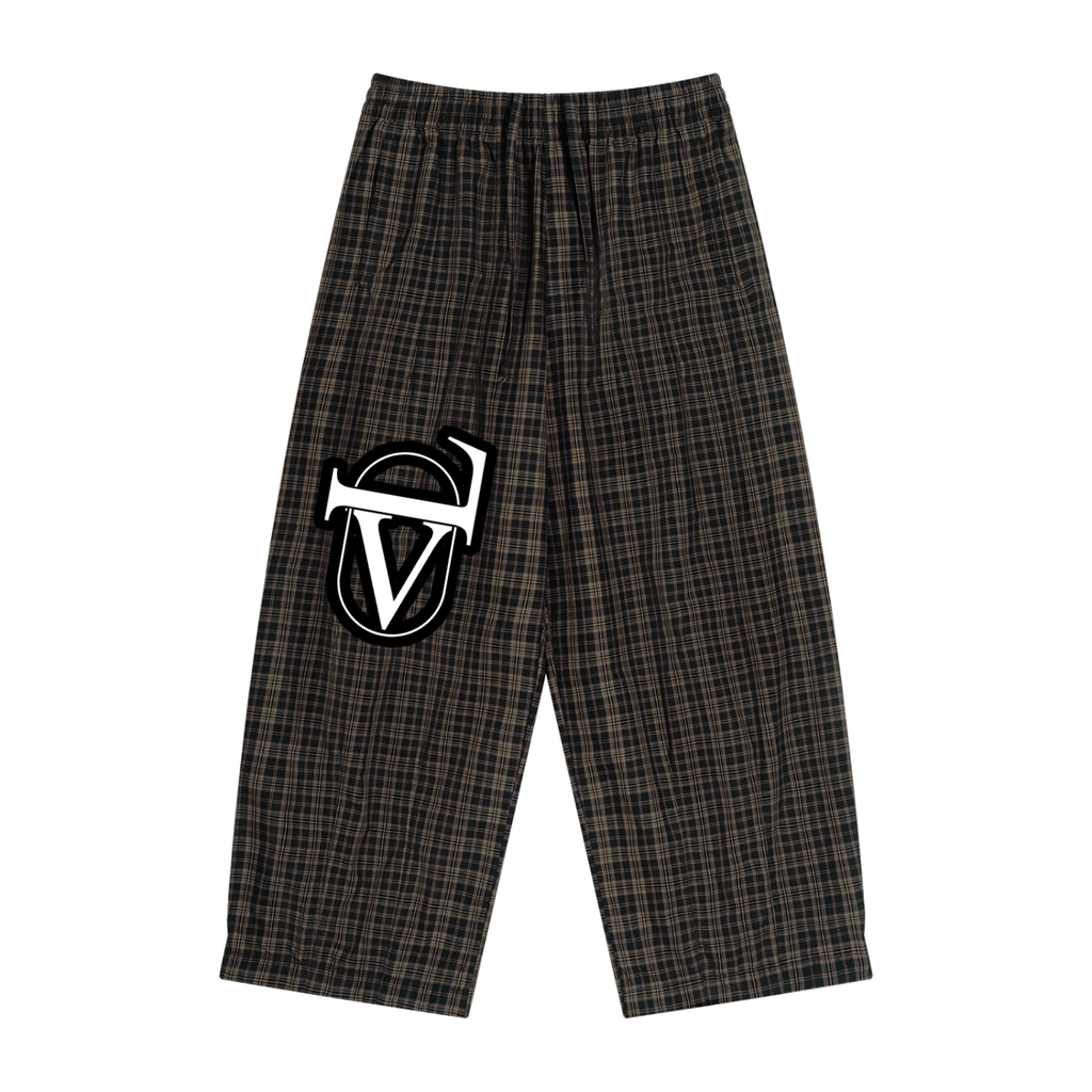 Unisex Plaid Wide Leg Pants