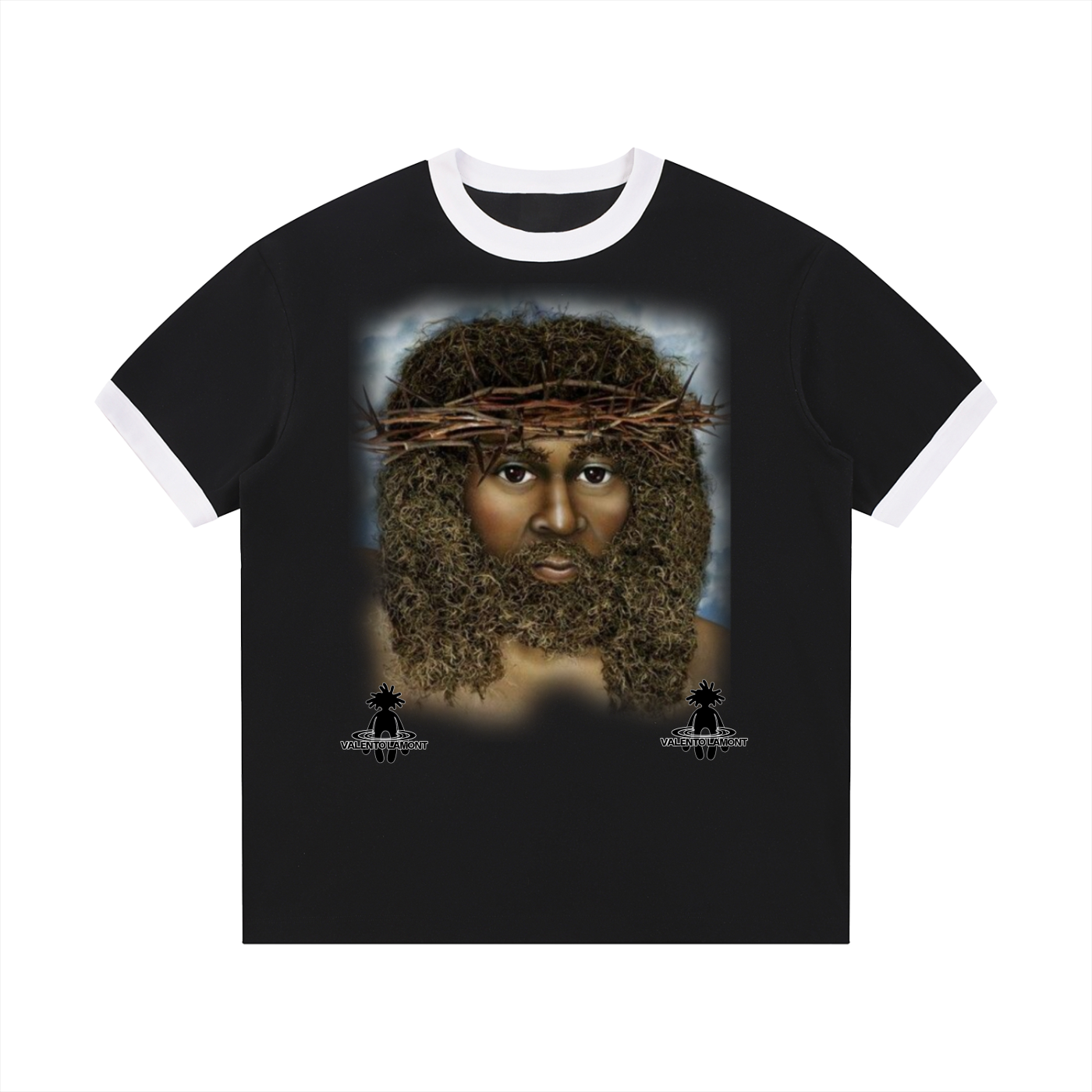 Contrast Edge Ribbed Crewneck T-Shirt