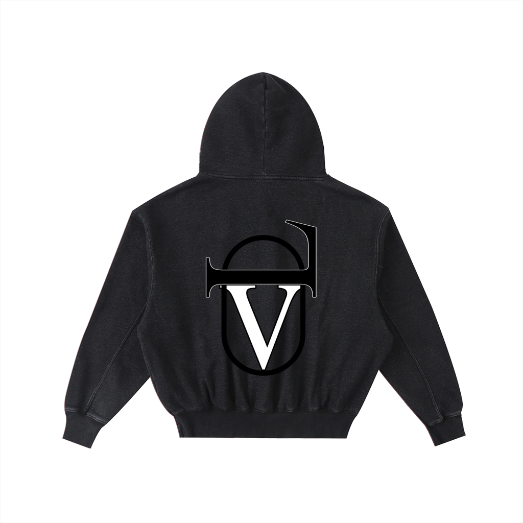 Frayed Enzyme Washed Fleece Hoodie