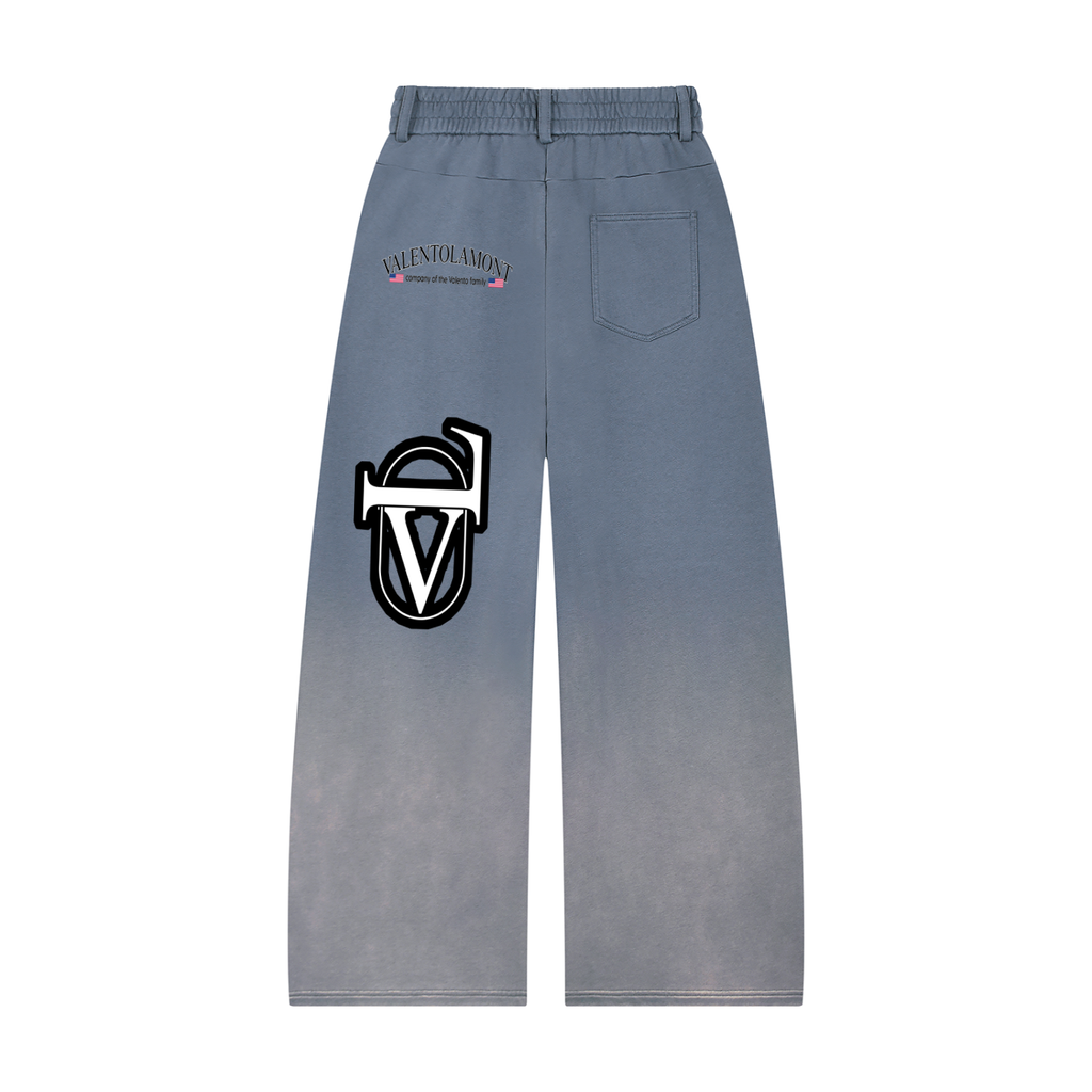 Unisex Sunfade Paneled Barrel Leg Sweatpants
