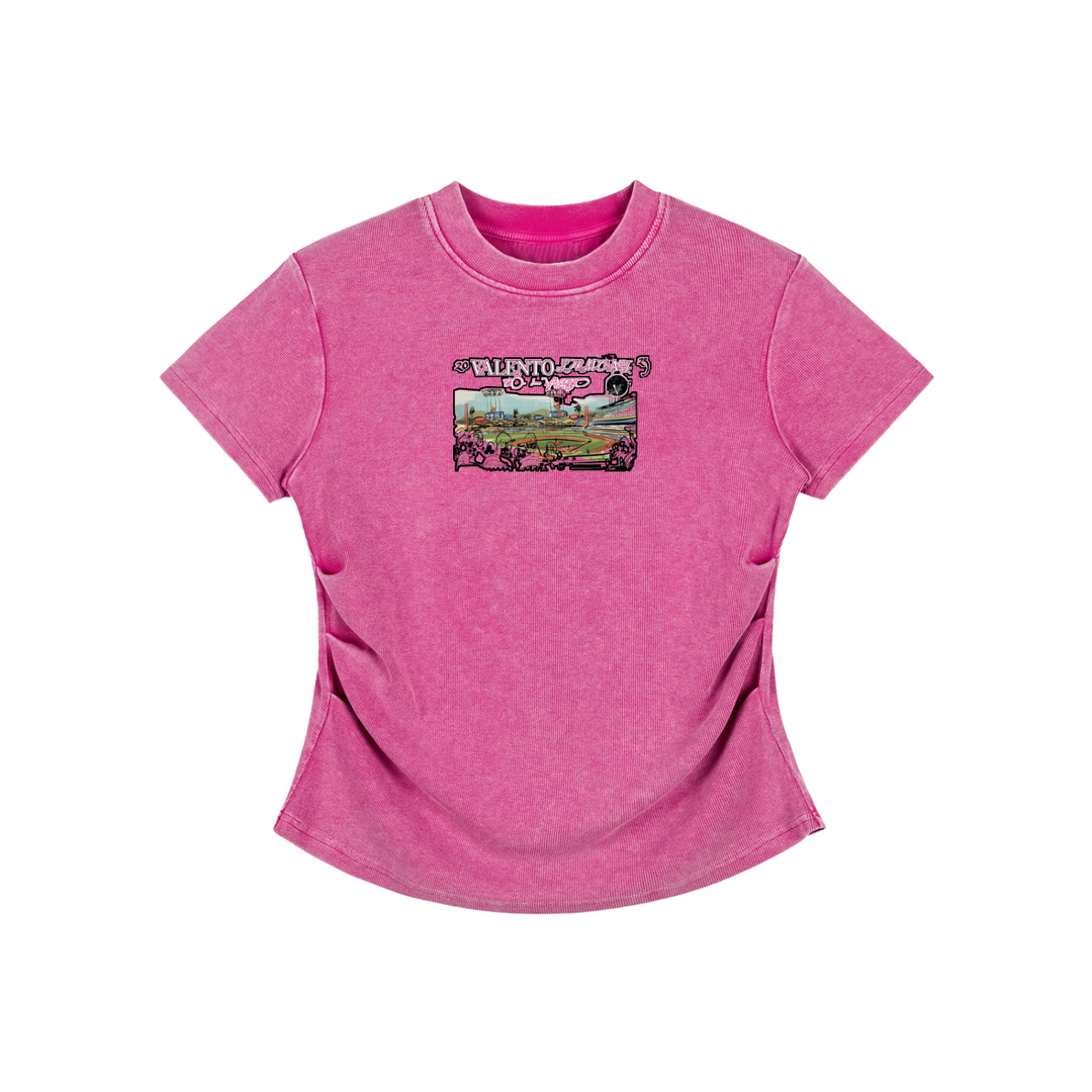 Vintaged-Wash Bodycon Cotton T-Shirt