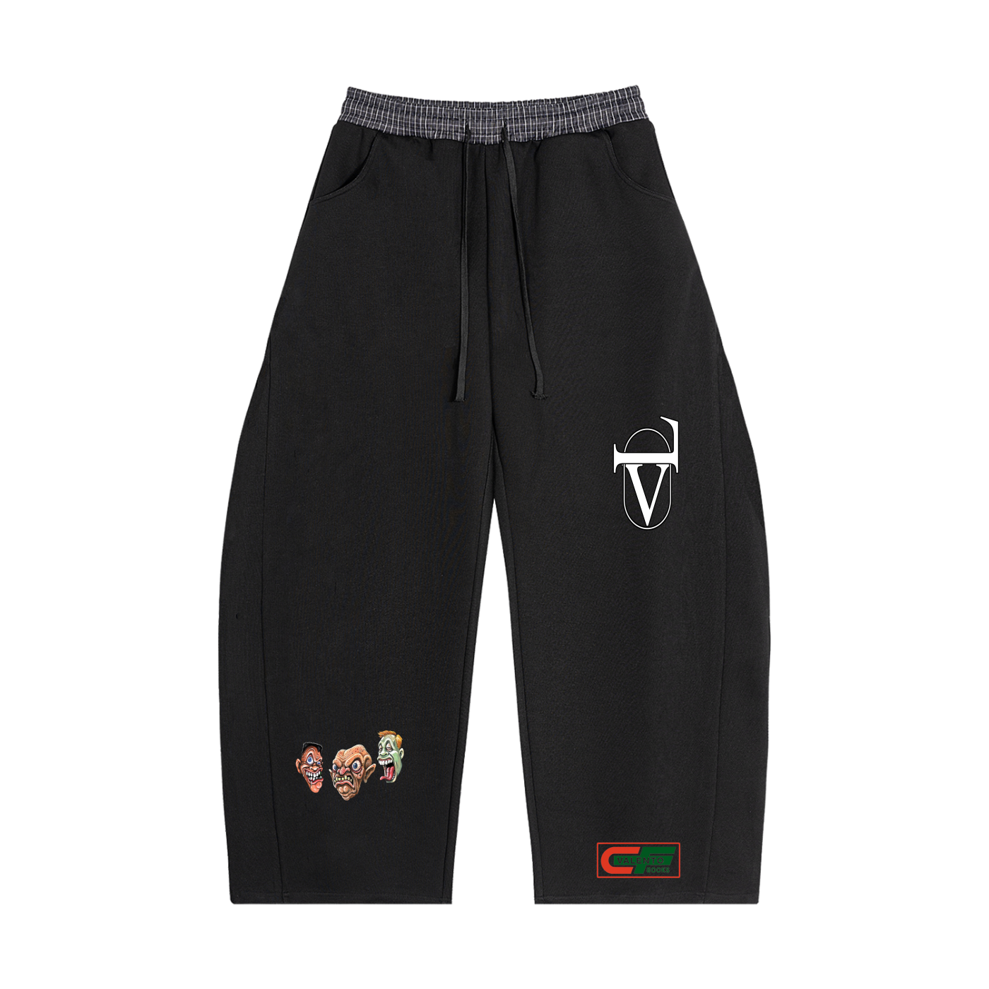 Plaid Waistband Barrel Sweatpants