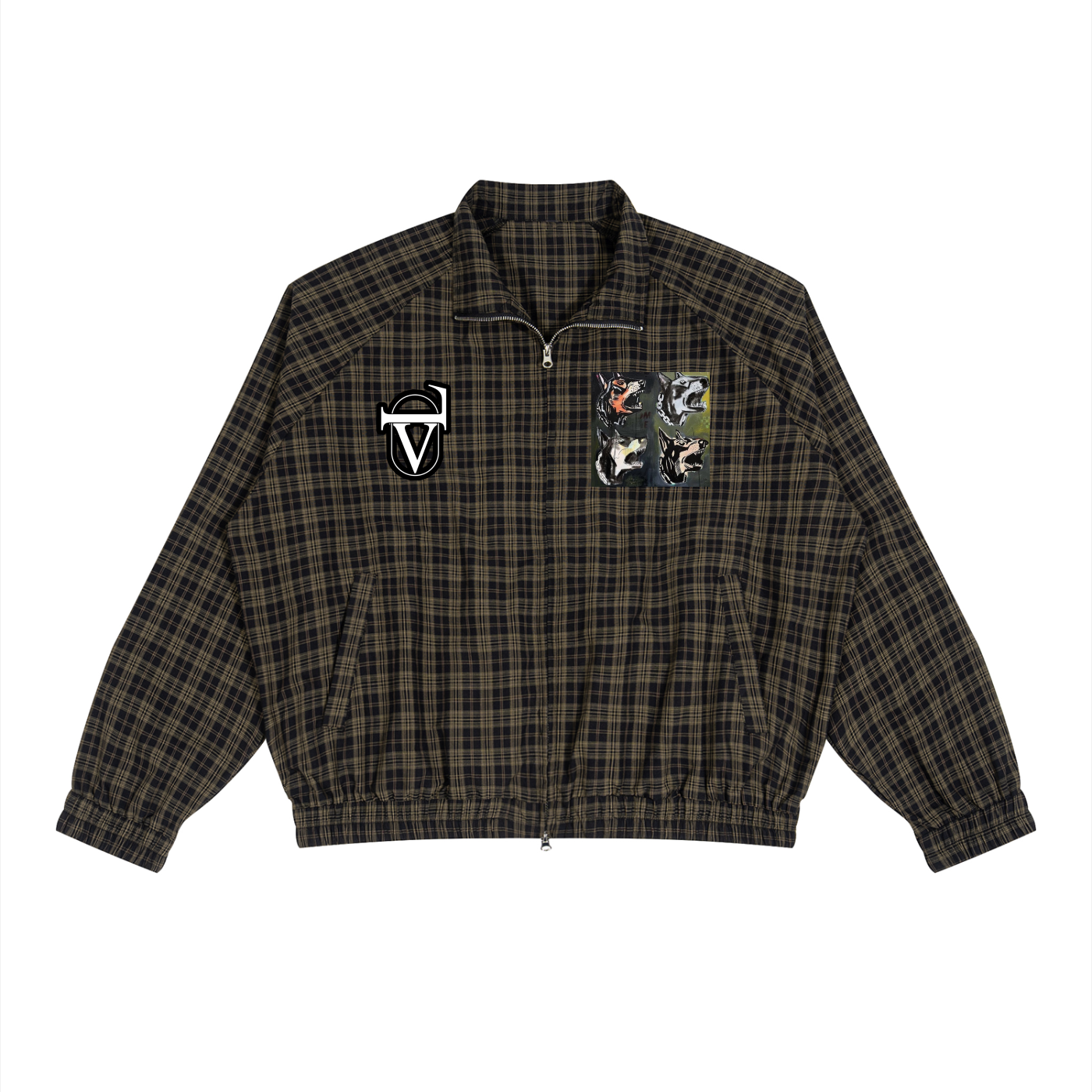 Unisex Plaid Full-Zip Track Jacket