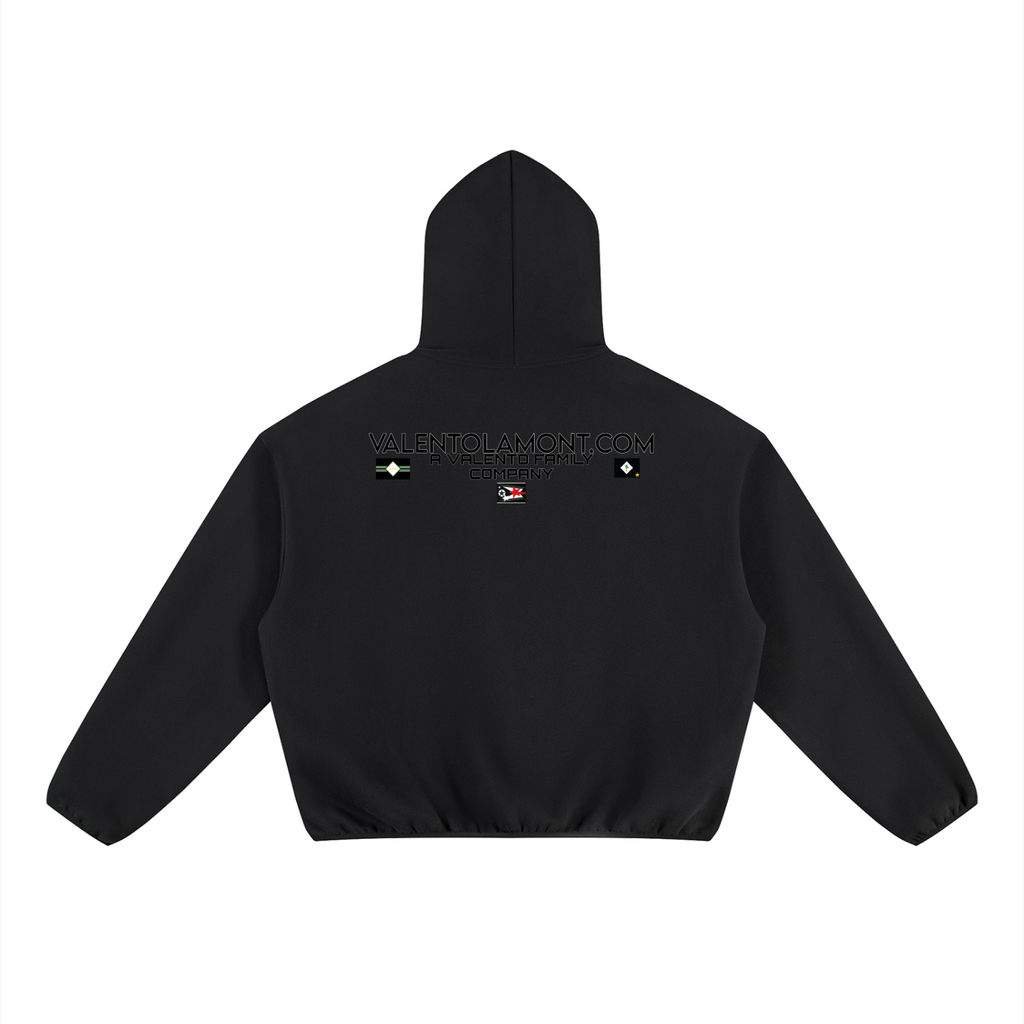 V Boxy Piping Fleece Hoodie