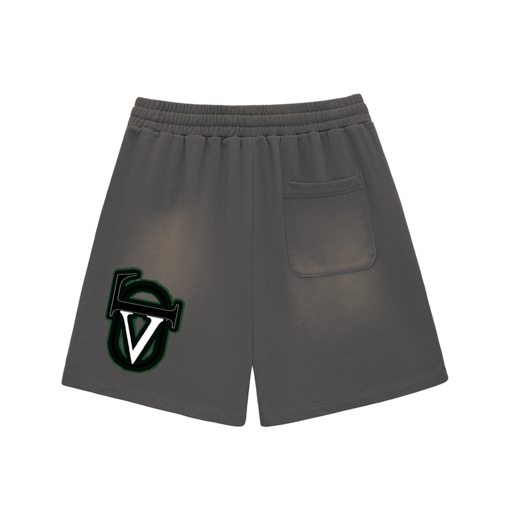 Sun Fade Raw Edge Cotton Shorts