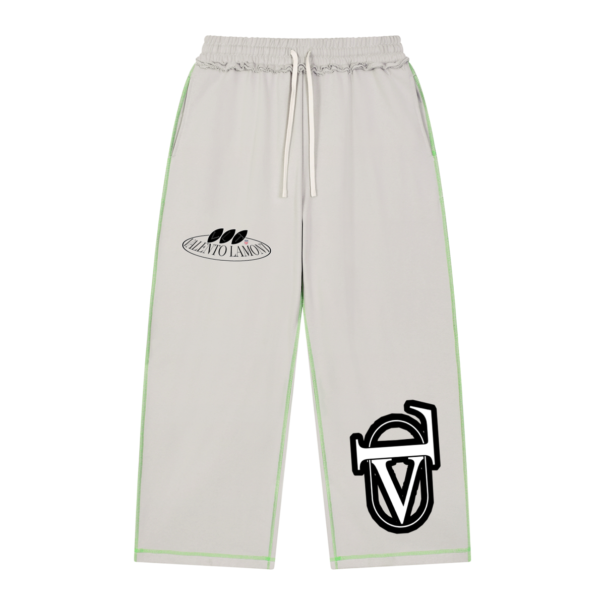 V Raw Edge Topstitch Sweatpants