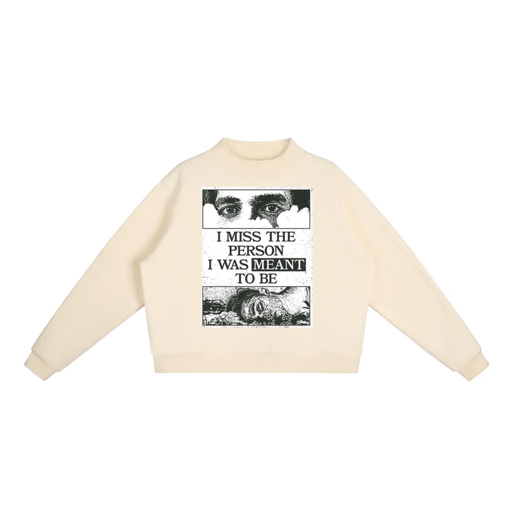 Essential Fleece Mock-Neck Crew Sweatshirt