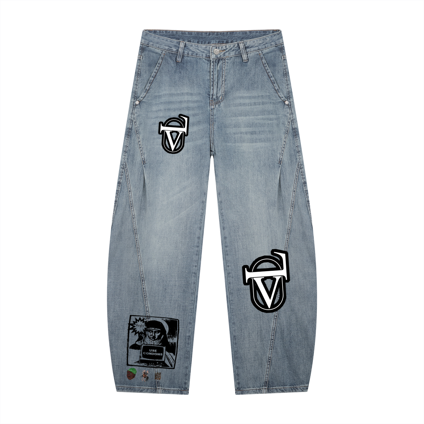 Men's Vintage Wash Barrel Leg Jeans