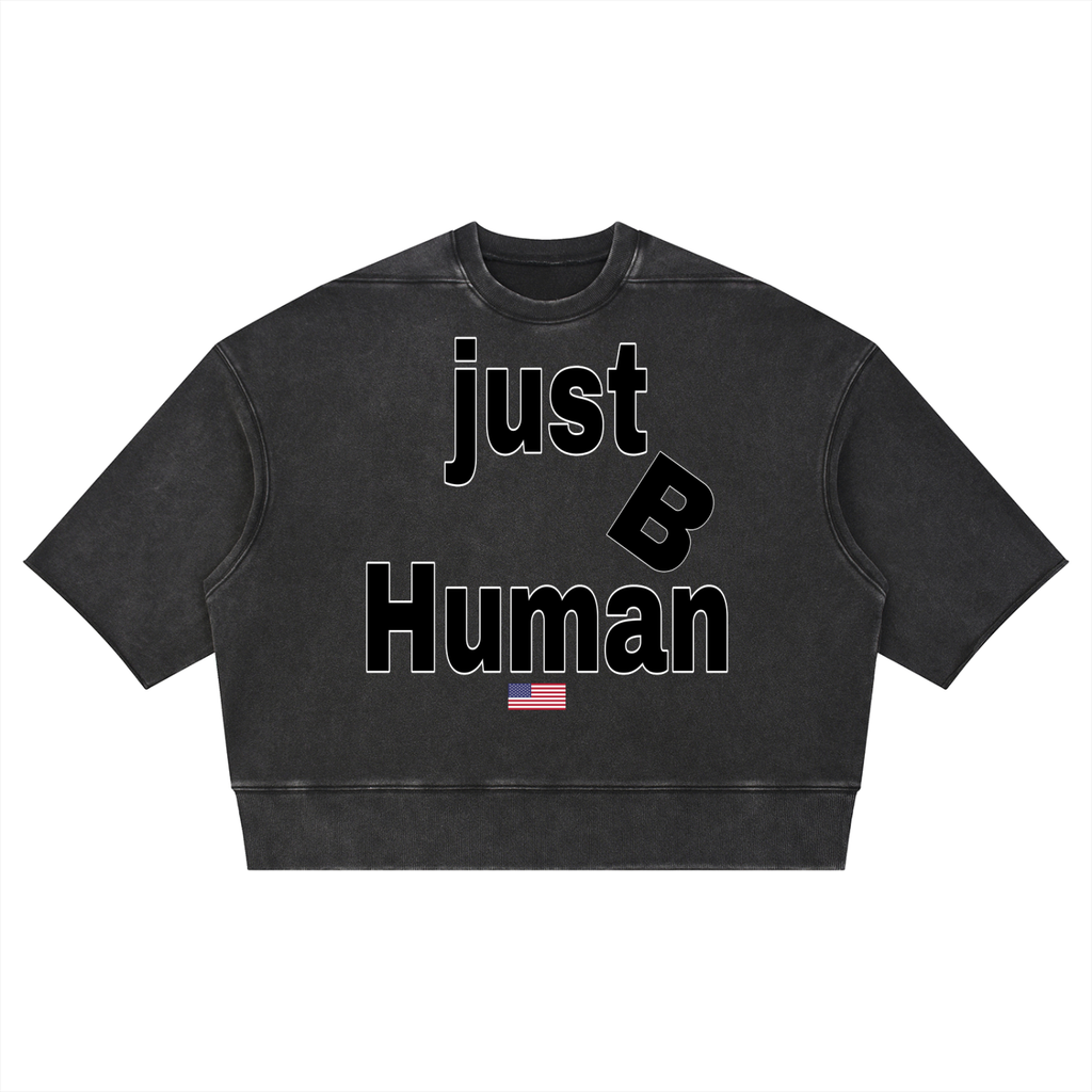 Unisex Mineral Wash Boxy Raw Edge T-Shirt