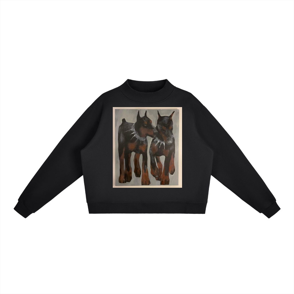 Essential Fleece Mock-Neck Crew Sweatshirt