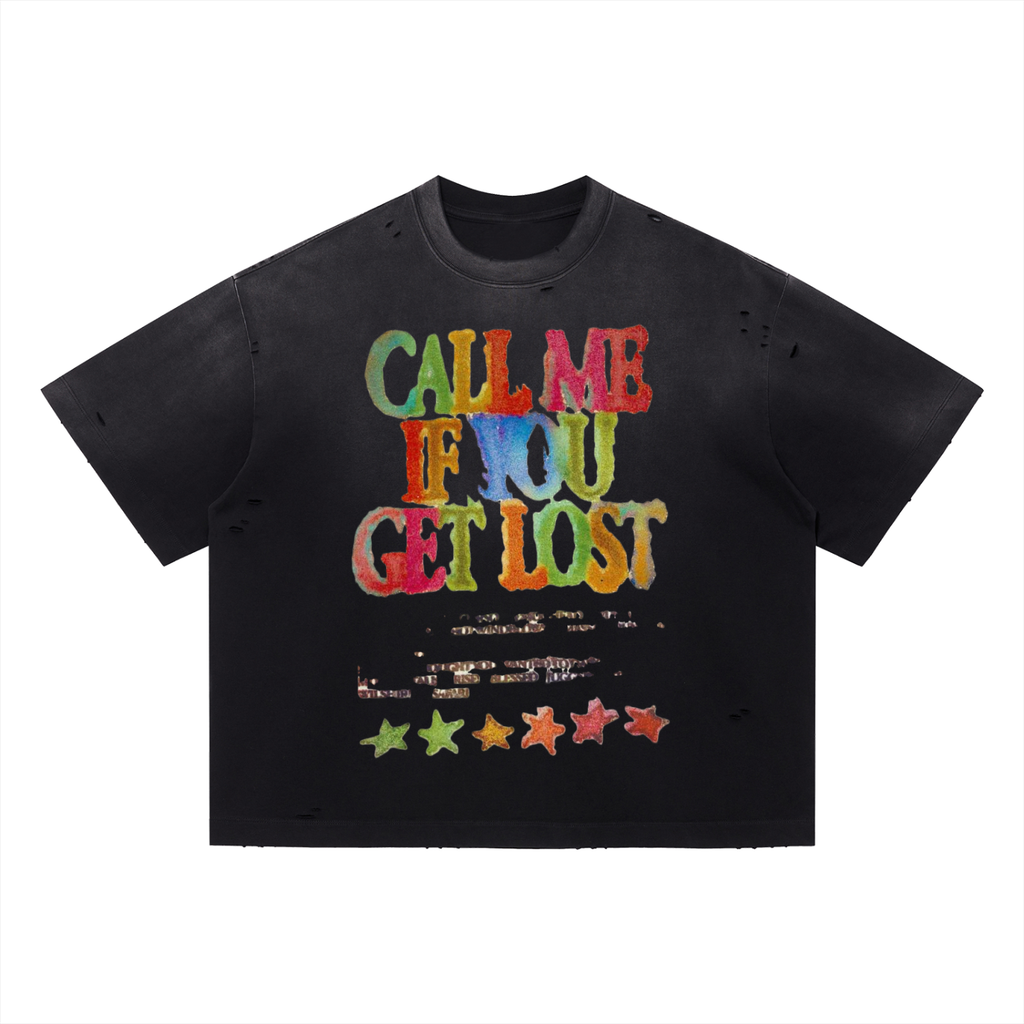 Vintage Washed Distressed Boxy Oversized T-Shirt
