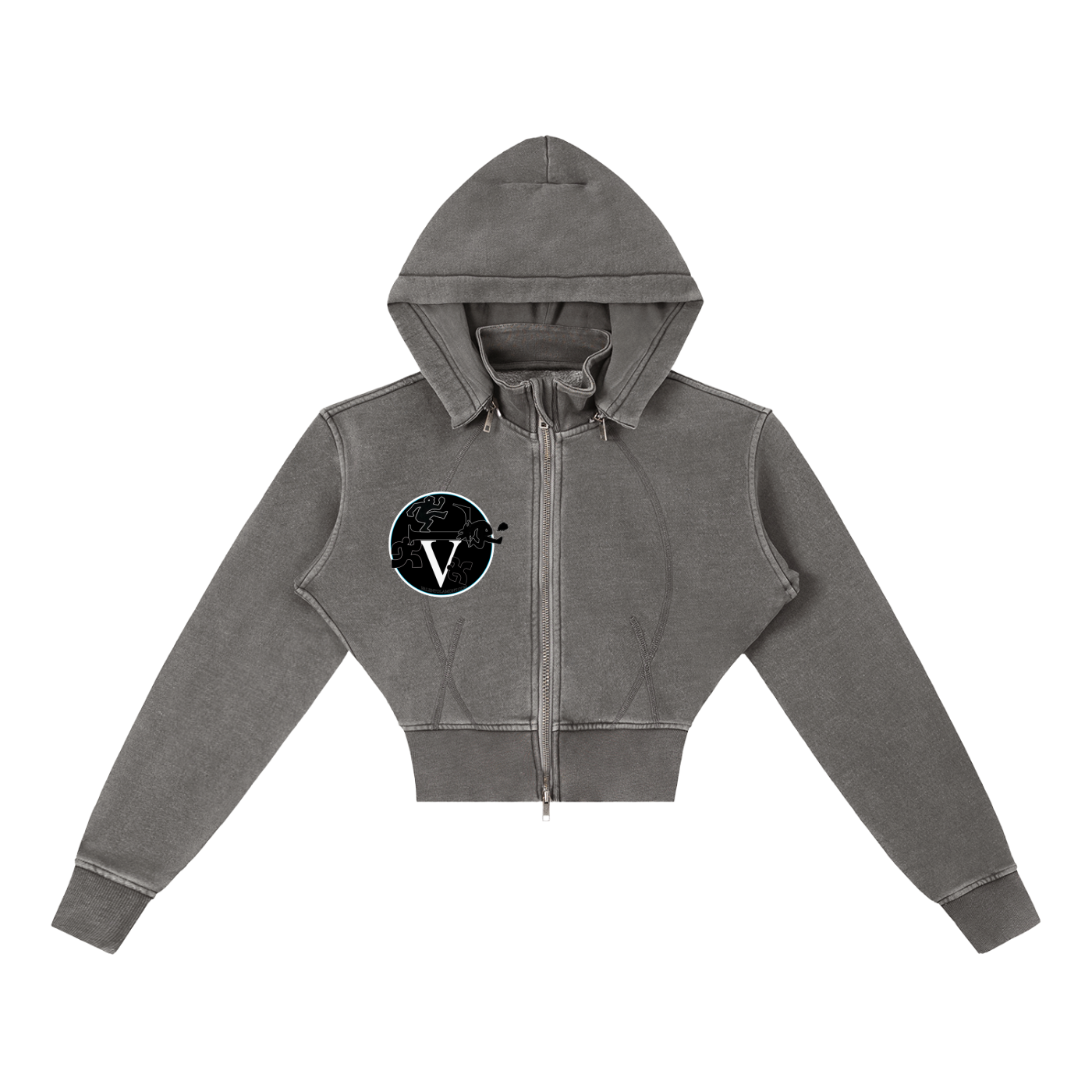 Vintage Washed Cropped Fleece Hoodie