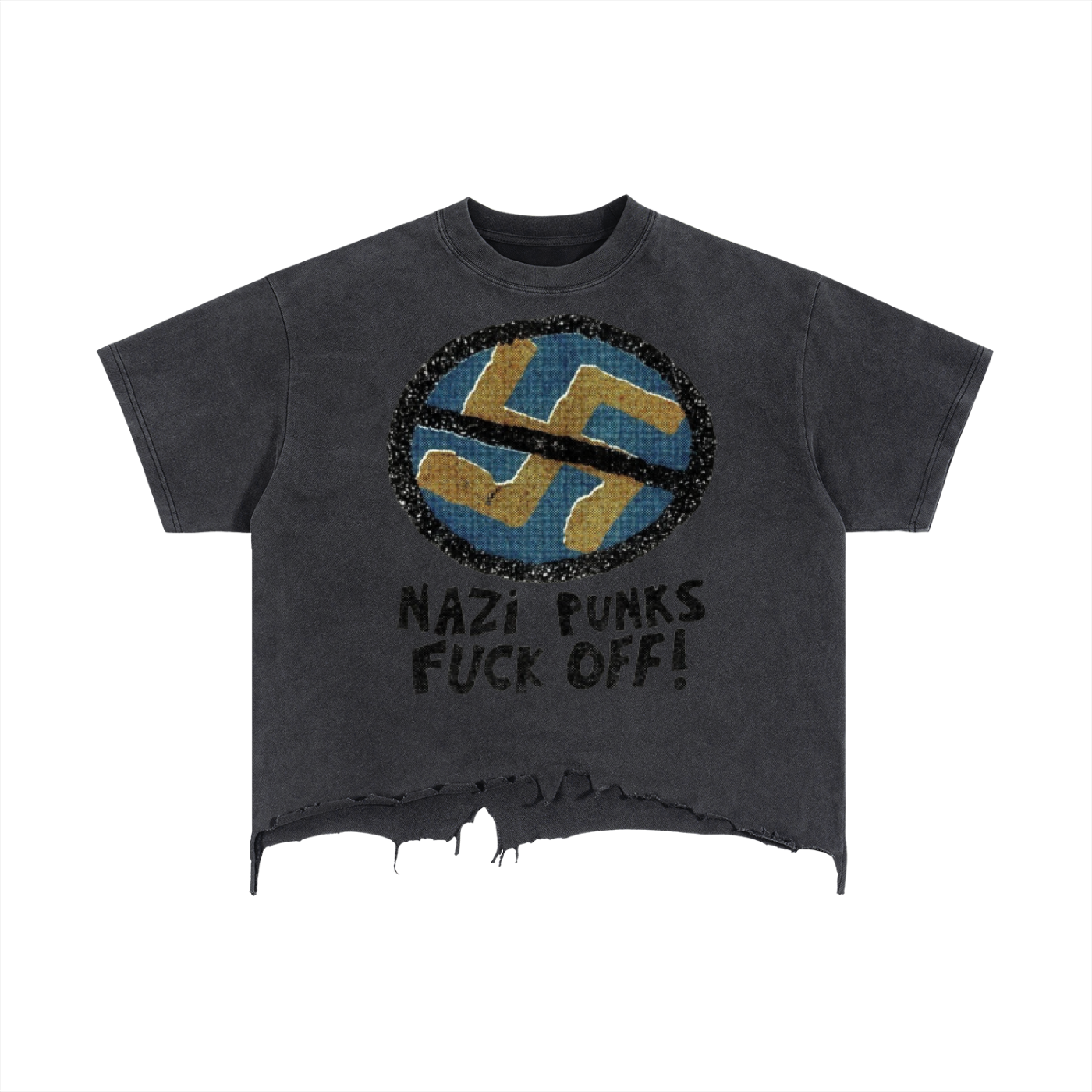 Vintage Wash Boxy Distressed Hem T-Shirt