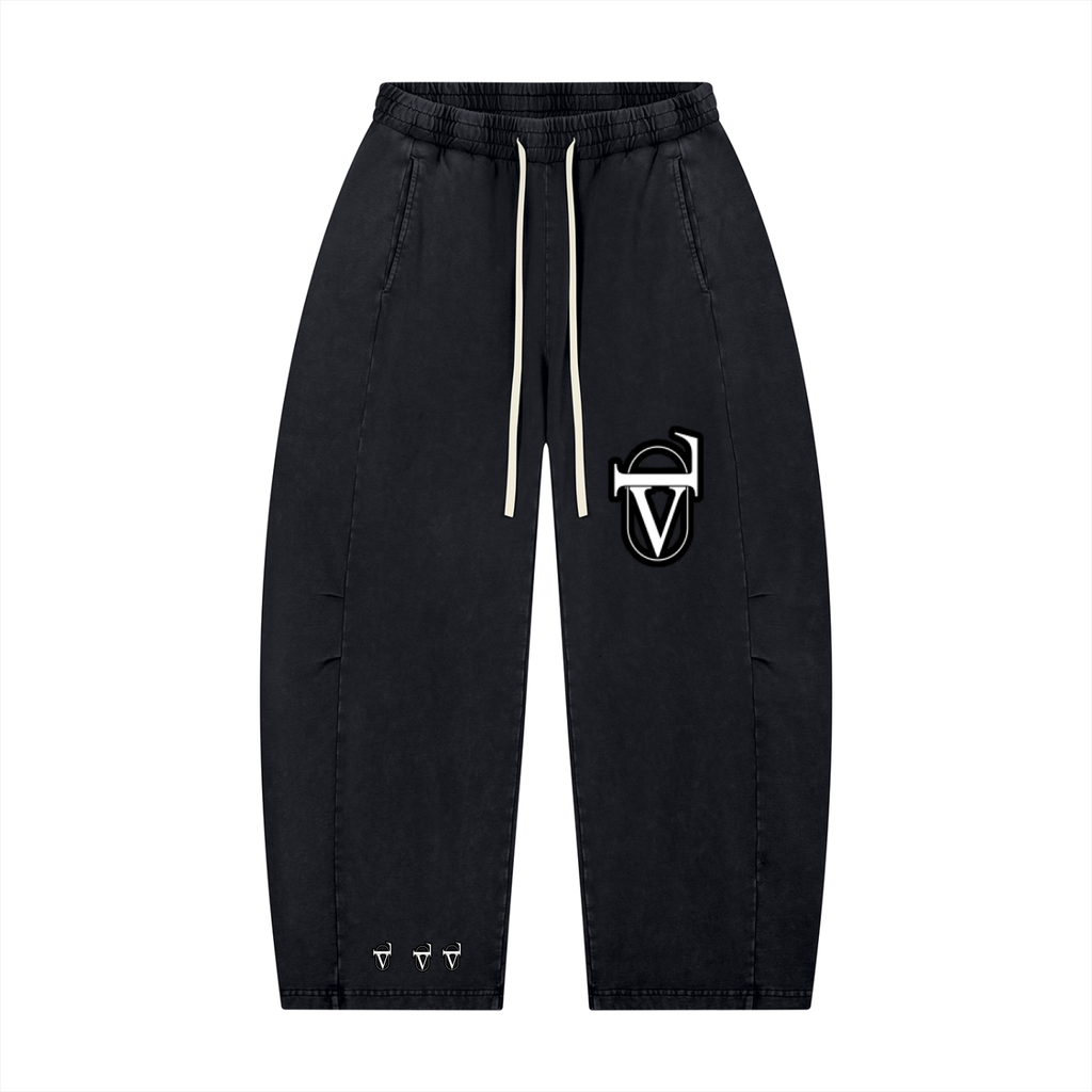 Unisex Mineral Wash Barrel Leg Pants