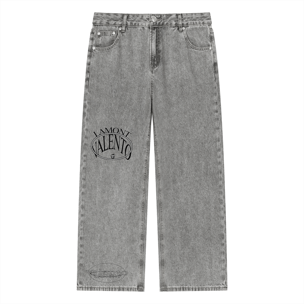 Unisex Vintage Wash Straight Leg Jeans