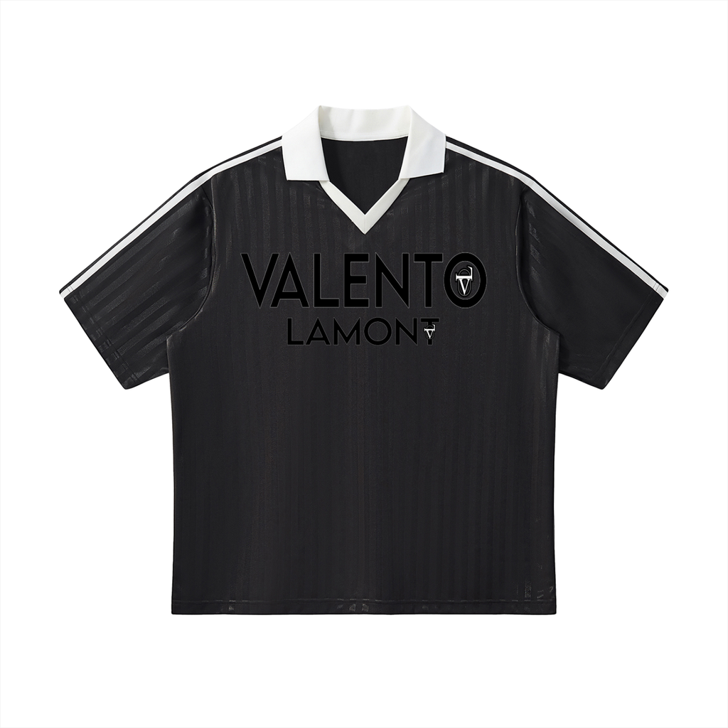 Contrast Collar Striped Soccer Jersey