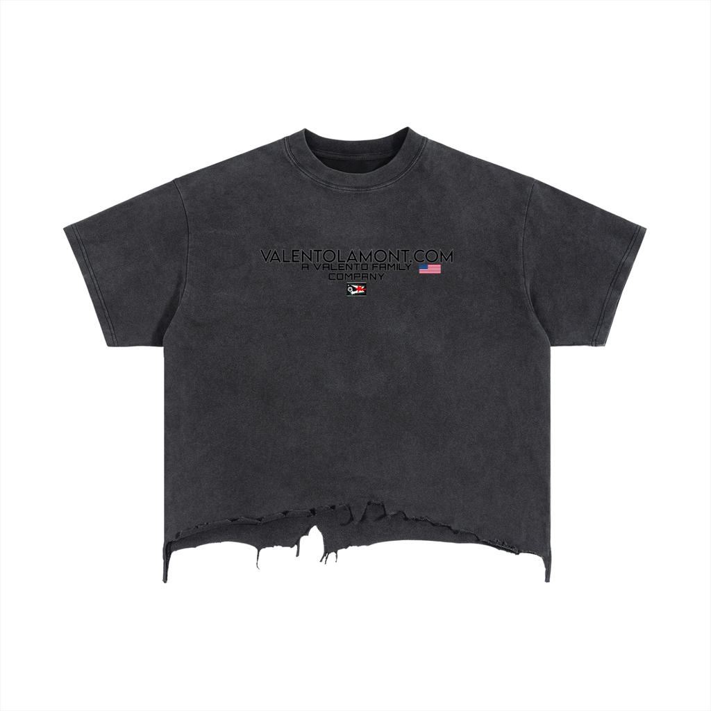 Vintage Wash Boxy Distressed Hem T-Shirt