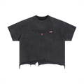 Vintage Wash Boxy Distressed Hem T-Shirt