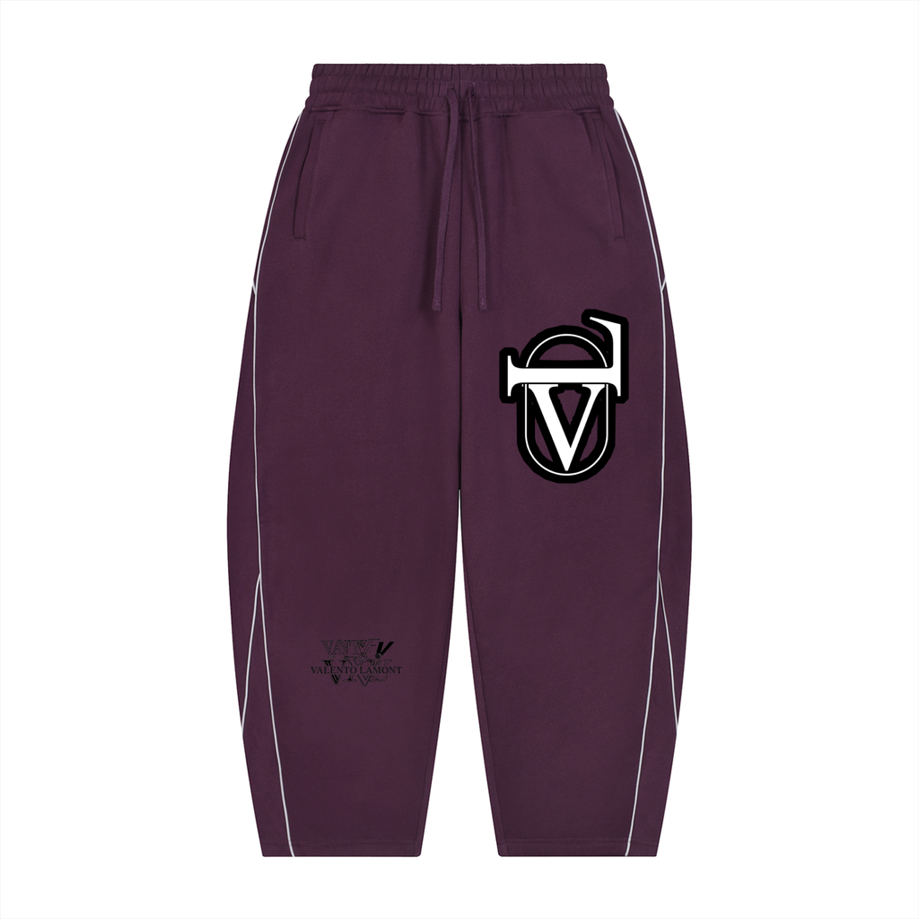 Unisex Piping Fleece Barrel Leg Sweatpants