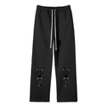 Streetwear Unisex Solid Color Fleece Straight Leg Pants
