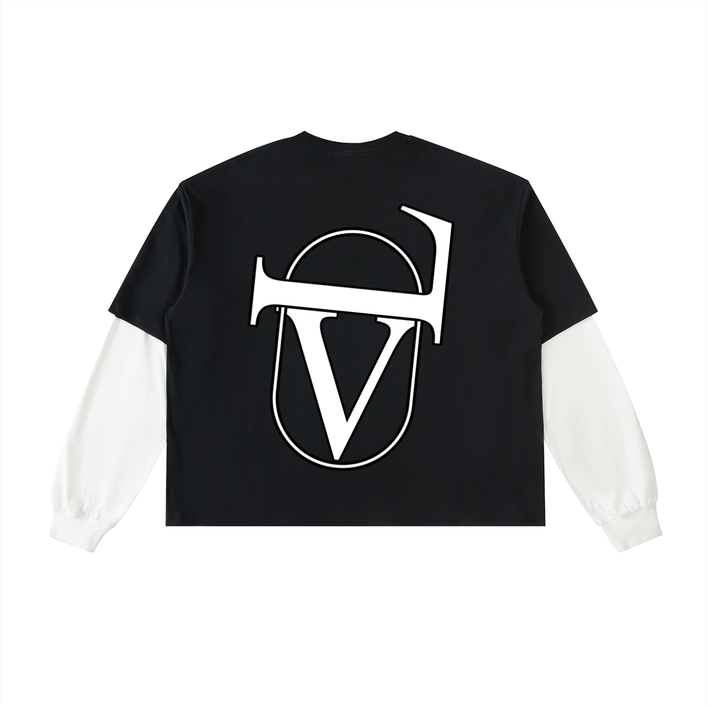 Layered Contrast Sleeve Cotton T-Shirt