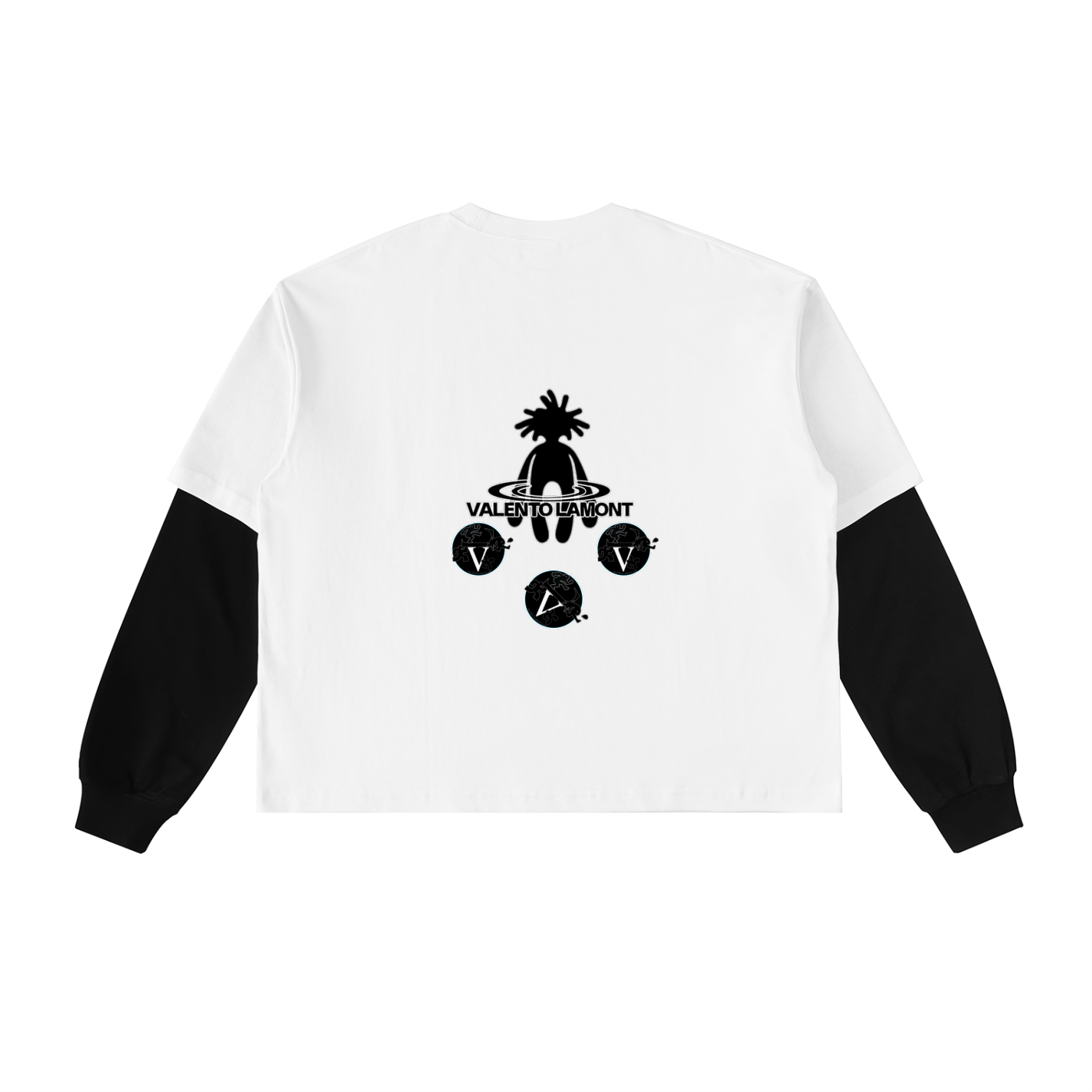 Layered Contrast Sleeve Cotton T-Shirt