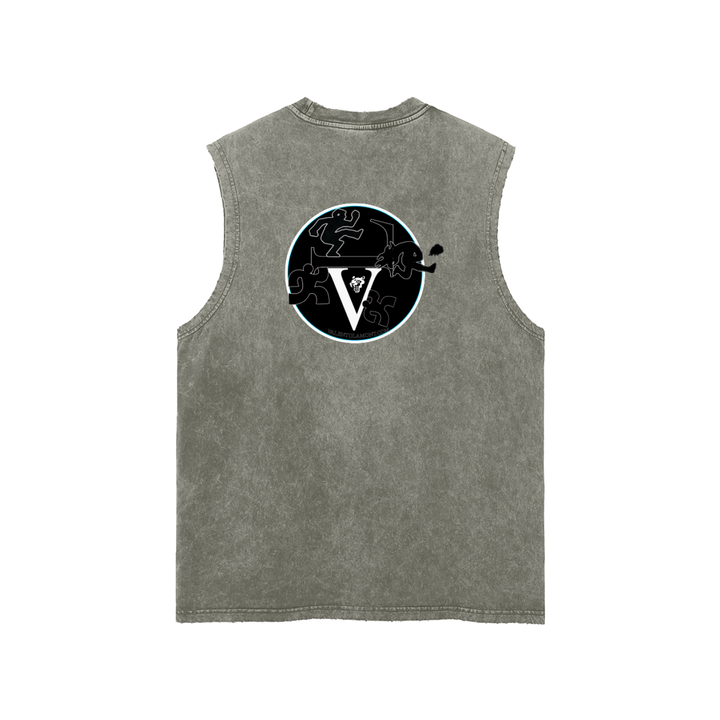 Snow Washed Frayed Hem Tank Top