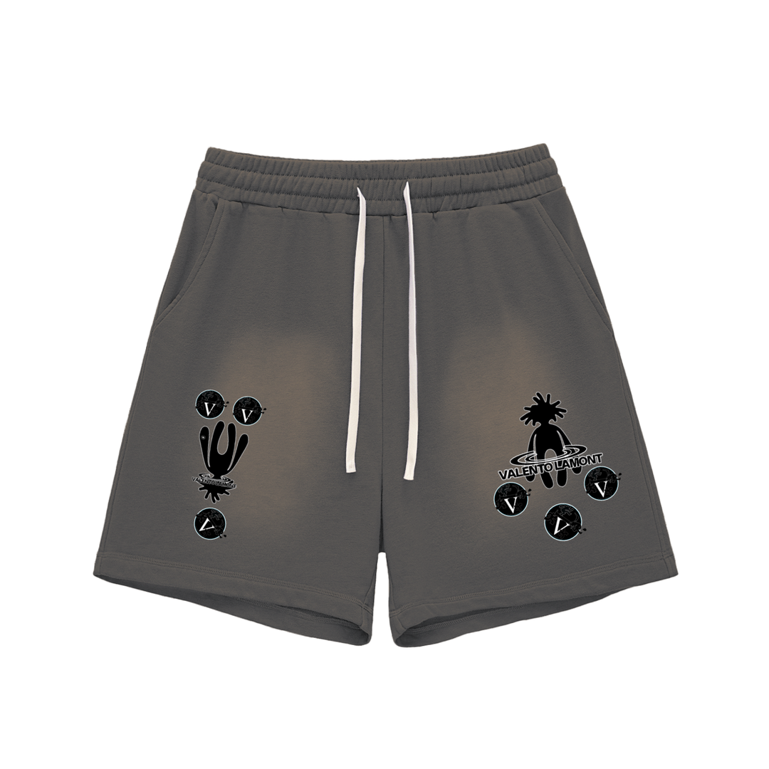 Sun Fade Raw Edge Cotton Shorts