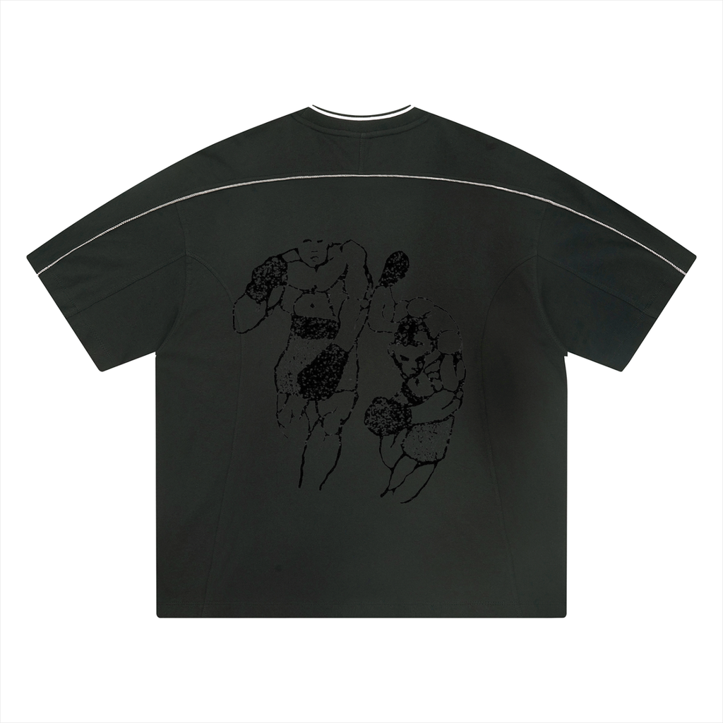Unisex Oversized Contrast Tape T-Shirt