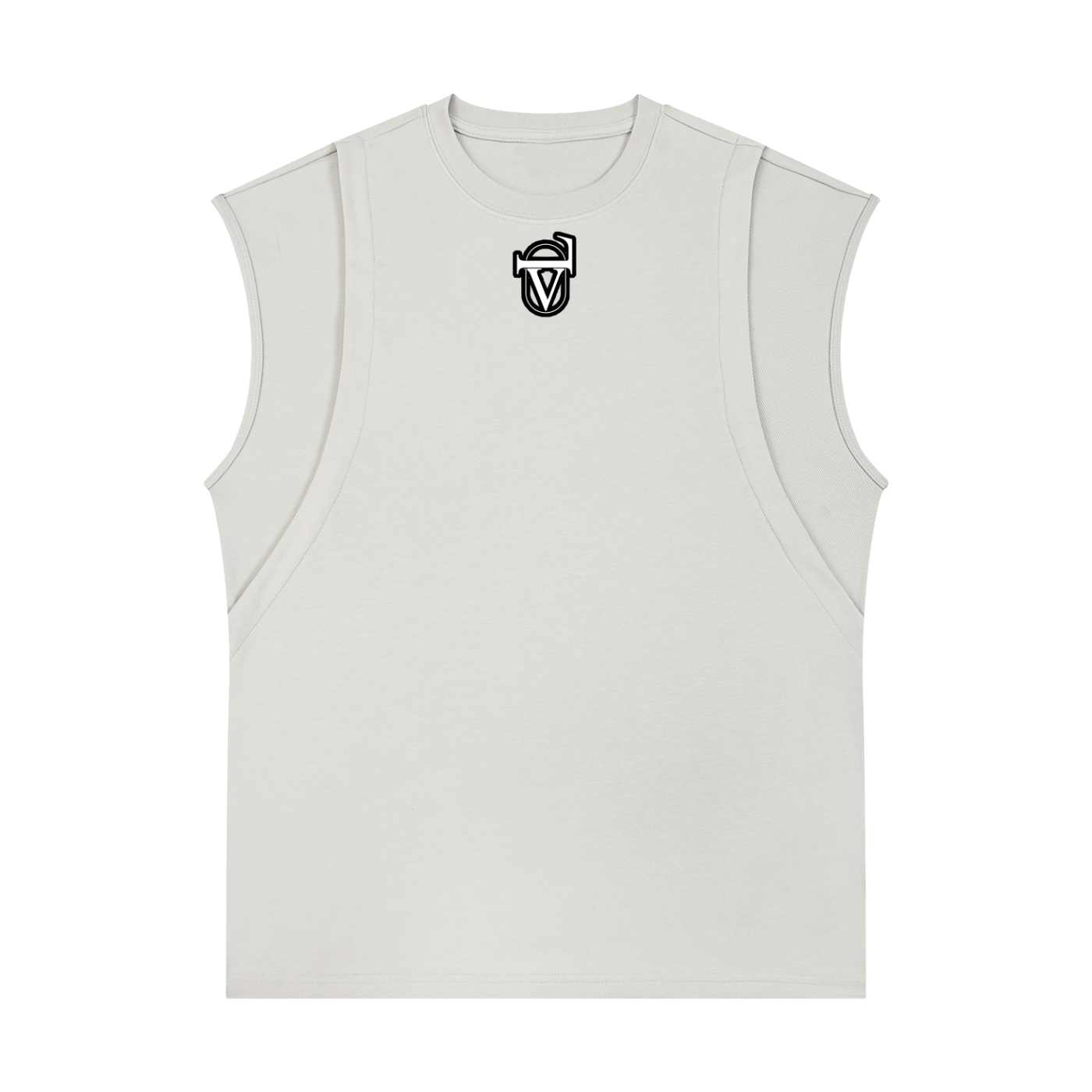 Spliced Panel Sleeveless Muscle T-Shirt