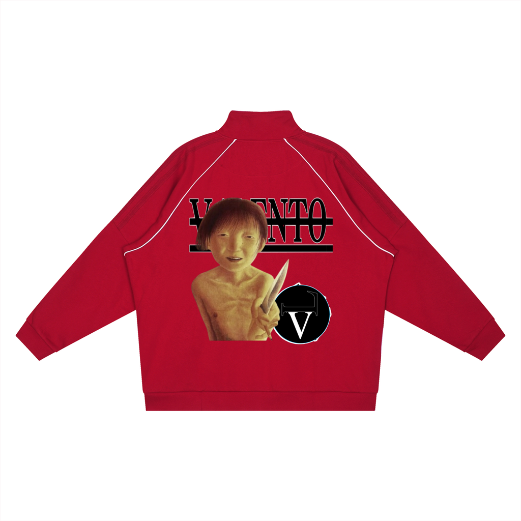 Reflection Striped Raglan Sleeve  Jacket